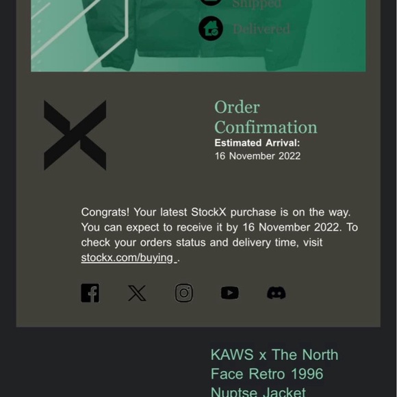 KAWS x The North Face Retro 1996 Nuptse Down Jacket Black Men’s Size L - Picture 6 of 6